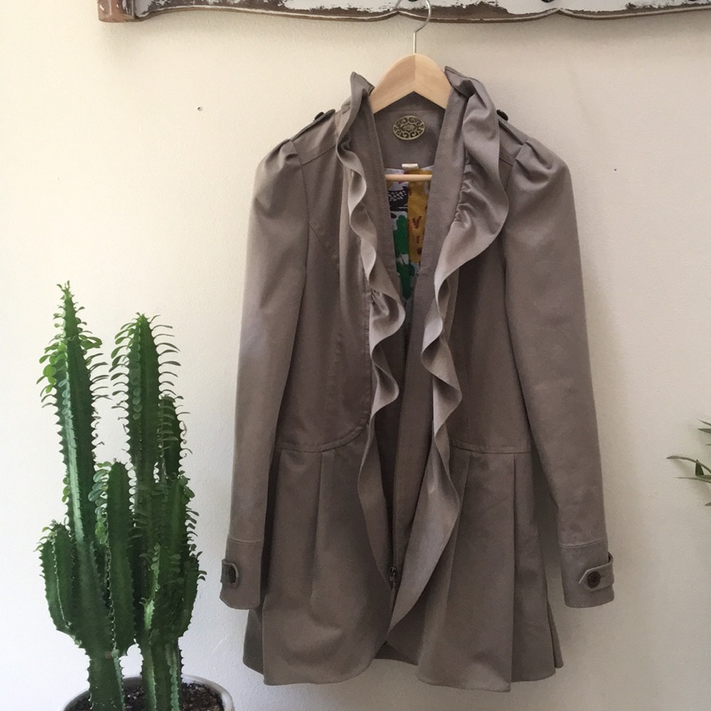 Anthropologie Idra Ruffle Trench